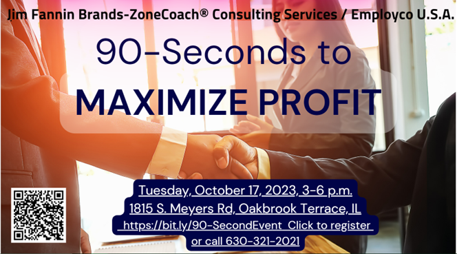 90 Seconds to Maximize Profits Leadership Event on 10-17-2023
